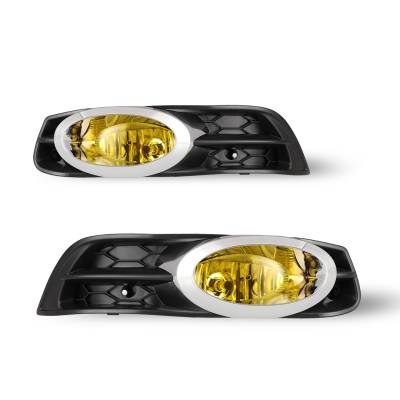 Winjet - Winjet CFWJ-0318-Y Yellow Fog Lights w/Wiring Kit for 12-13 Honda Civic 2DR