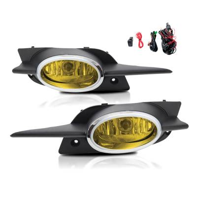 Winjet - Winjet CFWJ-0317-Y Yellow Fog Lights w/Wiring Kit for 09-11 Honda Civic 2DR