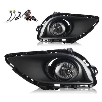 Winjet - Winjet CFWJ-0380-C Clear Fog Lights w/Wiring Kit for 13-15 Mazda CX-9