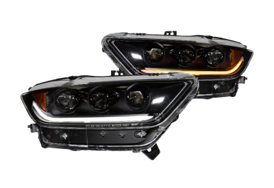 Winjet - Winjet CHRNG0687-B-SQ Gloss Black/Clear LED High/Low Beam Headlight for Mustang