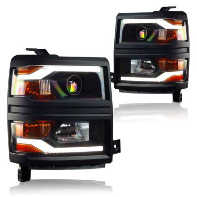 Winjet - Winjet CHWJ-0382B-B Black LED Projector Headlights for 14-15 Chevy Silverado