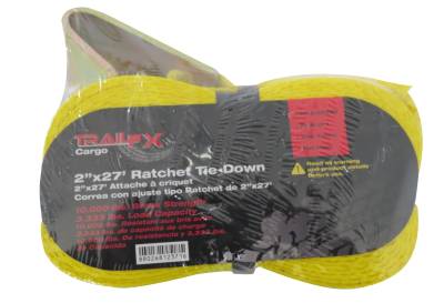 TrailFX - TrailFX A12029Y 27'x2" Tie Down Strap 3333 lb Load 10000 lb Break Strength