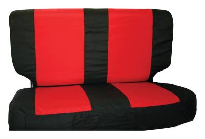 RT Offroad - RT Offroad SCP20130 Seat Cover Rear Black & Red for 97-02 Jeep Wrangler TJ