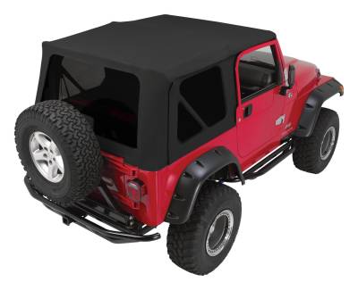 RT Offroad - RT Offroad RT10215T Black OEM Soft Top for 97-06 TJ Wrangler w/Full Steel Doors