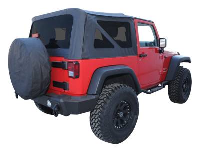 RT Offroad - RT Offroad RT10535T Black OEM Soft Top for 07-09 JK Wrangler w/2 Steel Doors
