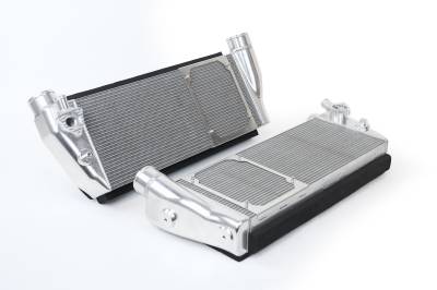 CSF Cooling - Racing & High Performance Division - CSF Cooling 8210 Twin Intercooler Set Raw Billet for Ferrari 488/Pista/F8
