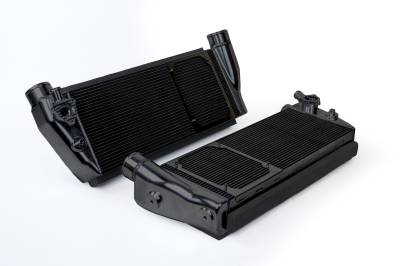 CSF Cooling - Racing & High Performance Division - CSF Cooling 8210B Twin Intercooler Set Black for Ferrari 488/Pista/F8