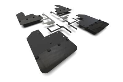 Rally Armor - Rally Armor MF104-BLK-MBK Black Mud Flap Metallic Black Logo