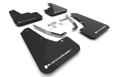 Rally Armor - Rally Armor MF106-UR-BLK-WH Black Mud Flap White Logo