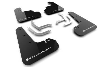 Rally Armor - Rally Armor MF105-UR-BLK-WH Black Mud Flap White Logo