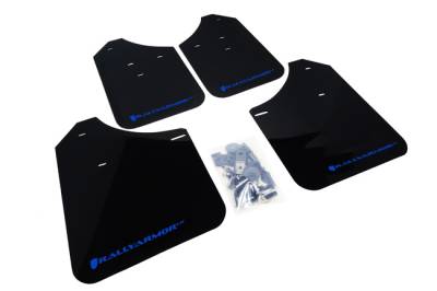 Rally Armor - Rally Armor MF1-UR-BLK/BL Black Mud Flap Blue Logo