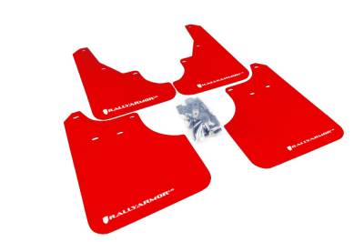 Rally Armor - Rally Armor MF11-UR-RD/WH Red Mud Flap White Logo