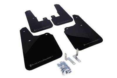 Rally Armor - Rally Armor MF16-UR-BLK/GRY Black Mud Flap Grey Logo