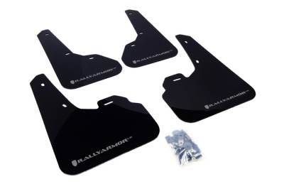 Rally Armor - Rally Armor MF17-UR-BLK/SIL Black Mud Flap Silver Logo