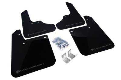 Rally Armor - Rally Armor MF2-UR-BLK/GRY Black Mud Flap Grey Logo