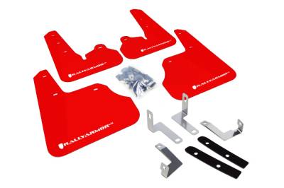 Rally Armor - Rally Armor MF22-UR-RD/WH Red Mud Flap White Logo