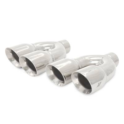 Mishimoto - Mishimoto MMEXH-TIP-QY25P Mishimoto Dual-Y Exhaust Tips 2.5" Inlet 3.5" Outlet