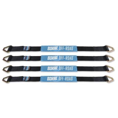 Mishimoto - Mishimoto BNRTC-TD-4BK Borne Off-Road Vehicle Ratchet Tie-Down Kit Black