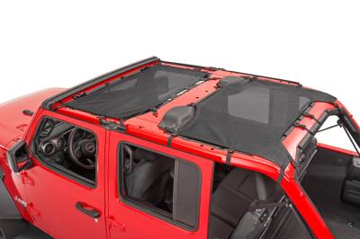 TrailFX - TrailFX MBT002 Bikini Top Black Mesh for Windshield & Roll Bar Full Coverage