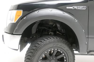 TrailFX - TrailFX PFFC3005S Fender Flares Bolt-On 2" Tire Coverage Smooth Black ABS 4PC