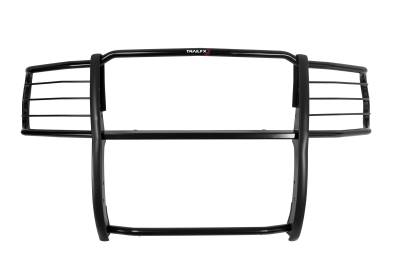 TrailFX - TrailFX E0042T Grille Guard Gloss Black Steel 1.5" w/Brush Guard