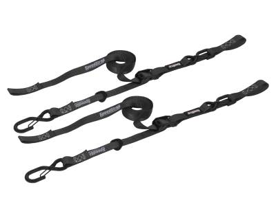 PRP - PRP 13801-2 1"x10' Cam-Lock Tie Down w/Snap S-Hooks & Soft-Tie PAIR Black