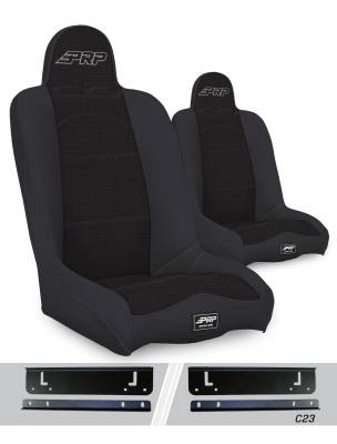 PRP - PRP A140110-C23-50 Daily Driver High Back Seats Kit for 97-02 Wrangler TJ Pair