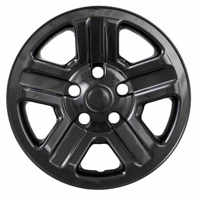 Coast To Coast - Coast To Coast IWCIMP76GBLK 16" 5 Indented-Spoke Snap-On Wheel Skin Black 4pc