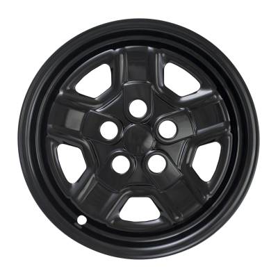 Coast To Coast - Coast To Coast IWCIMP78BLK 16" 5 Indented-Spoke Snap-On Wheel Skin Black 4pc