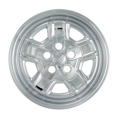 Coast To Coast - Coast To Coast IWCIMP78X 16" 5 Indented-Spoke Snap-On Wheel Skin Chrome 4pc