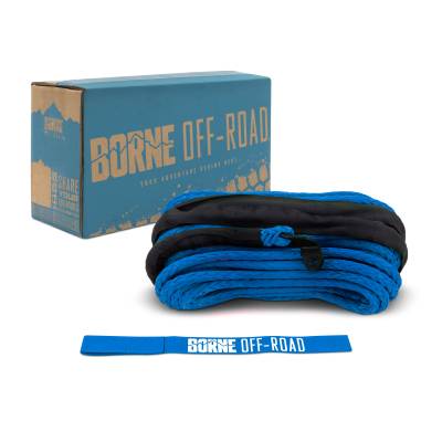 Mishimoto - Mishimoto BNWN-SR-38-85BL Borne Off-Road 3/8" x 85ft Synthetic Winch Rope Blue