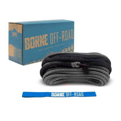Mishimoto - Mishimoto BNWN-SR-38-85GR Borne Off-Road 3/8" x 85ft Synthetic Winch Rope Grey