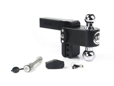 Weigh Safe - Black 180 Hitch w/Chrome Combo Ball 4" Drop for 2" Shank w/Hitch Pin Lock
