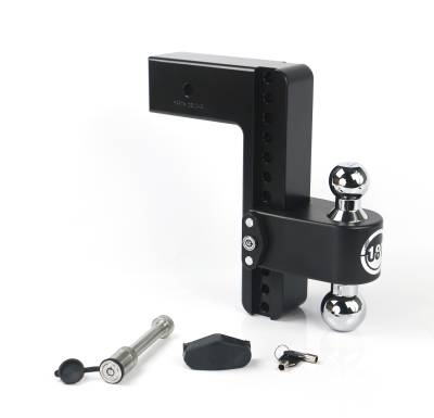Weigh Safe - Black 180 Hitch w/Chrome Combo Ball 10" Drop for 3" Shank w/Hitch Pin Lock