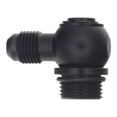 DeatschWerks - DeatschWerks 6-02-0419-B 6AN Male Flare to 8AN ORB Male 90-DEG Adapter Black