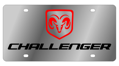Eurosport Daytona - Eurosport Daytona 1490-1 Stainless License Plate Challenger Logo for Dodge