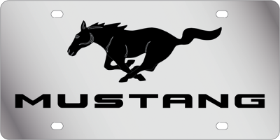 Eurosport Daytona - Eurosport Daytona 1521N-1 Stainless License Plate Mustang Pony Logo