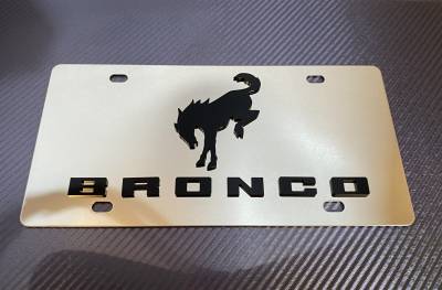 Eurosport Daytona - Eurosport Daytona 1527-1 Stainless License Plate Bronco Horse Logo