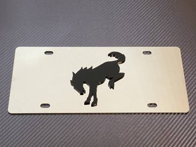 Eurosport Daytona - Eurosport Daytona 1527-1L Stainless License Plate Bronco Horse Logo