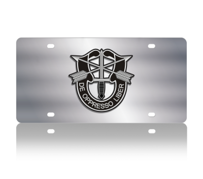 Eurosport Daytona - Eurosport Daytona LS1166-1 Stainless License Plate Army Special Forces Logo