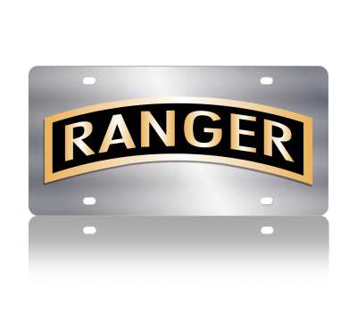 Eurosport Daytona - Eurosport Daytona LS1168-1 Stainless License Plate Army Ranger Logo