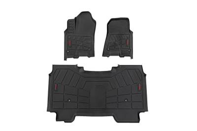 Rough Country Suspension Systems - Rough Country SM31630 Sure-Fit Floor Mats Front/Rear Crew for Ram 1500 2WD/4WD