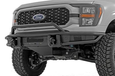 Rough Country Suspension Systems - Rough Country Tubular Black Front Bumper 21-23 Ford F150 51216