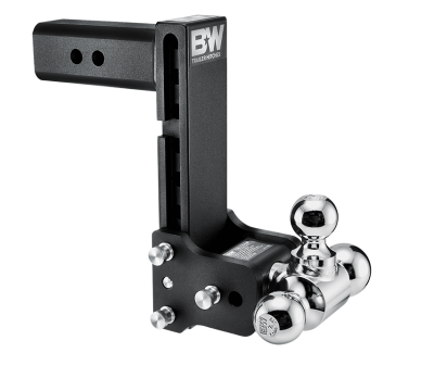 B&W Trailer Hitches - B&W Hitch TS20050B 2.5" Shank Tow & Stow 9" Drop Triple Ball Mount Black