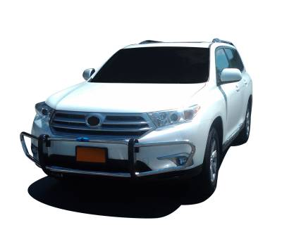 Black Horse Off Road - Black Horse 15TYHGSS-14 Stainless Front Bumper Guard for 14-19 Toyota Highlander