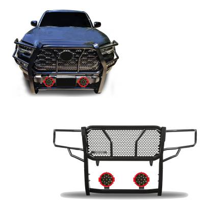 Black Horse Off Road - Black Horse RU-TOTA16-B-PLR Black HD Guard w/LED's for 16-23 Toyota Tacoma