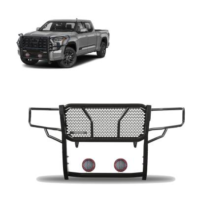 Black Horse Off Road - Black Horse RU-TOTU22-B-PLFR HD Grille Guard w/5.3" LED for 22-25 Toyota Tundra