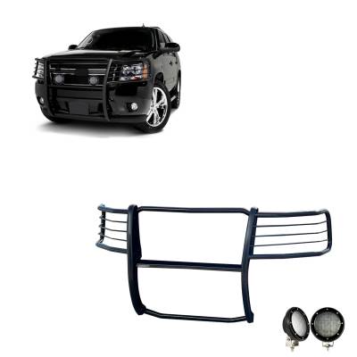 Black Horse Off Road - Black Horse 17A037400MA-PLFB Black Grille Guard w/LED for Avalanche/Suburban