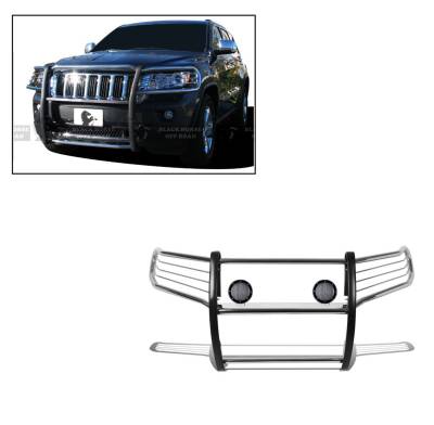 Black Horse Off Road - Black Horse 17A080202MSS-PLFB SS Grille Guard w/LED for 11-21 Jeep G. Cherokee