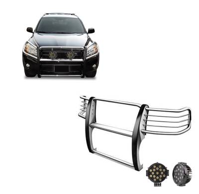 Black Horse Off Road - Black Horse 17A093902MSS-PLB SS Grille Guard w/LED for 06-18 Toyota RAV4